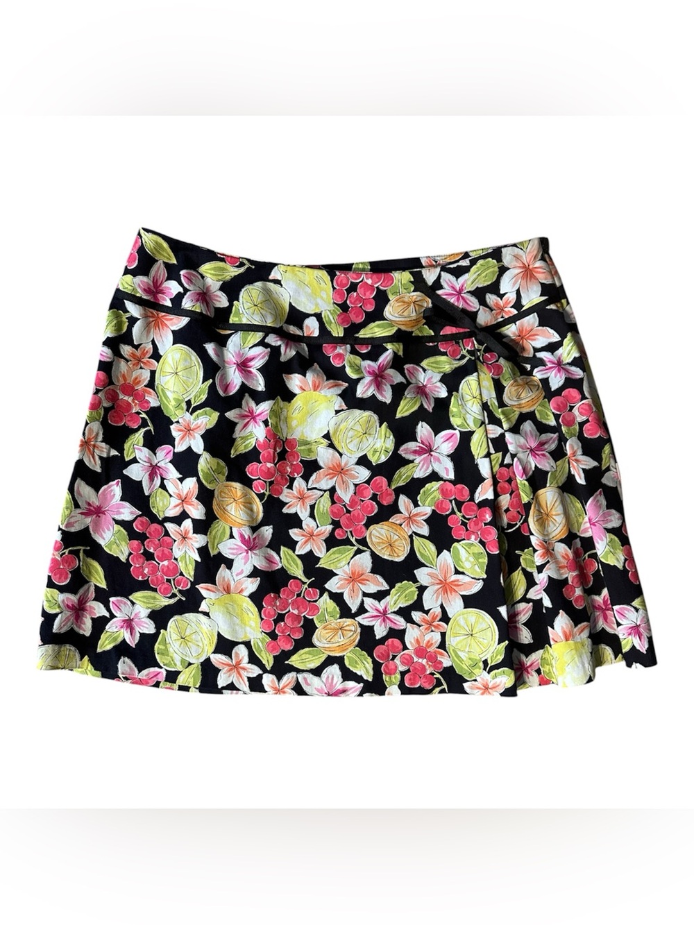 Skirtology Lightweight Tropical Floral Print Island Chic & Playful A Line Skirt